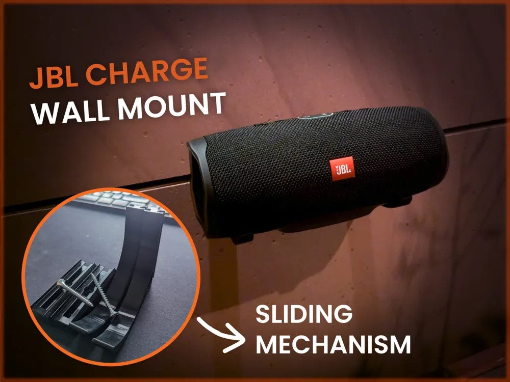 Wall Mount for JBL Charge 3 / Charge 4 / Charge 5 – Secure Sliding Mechanism