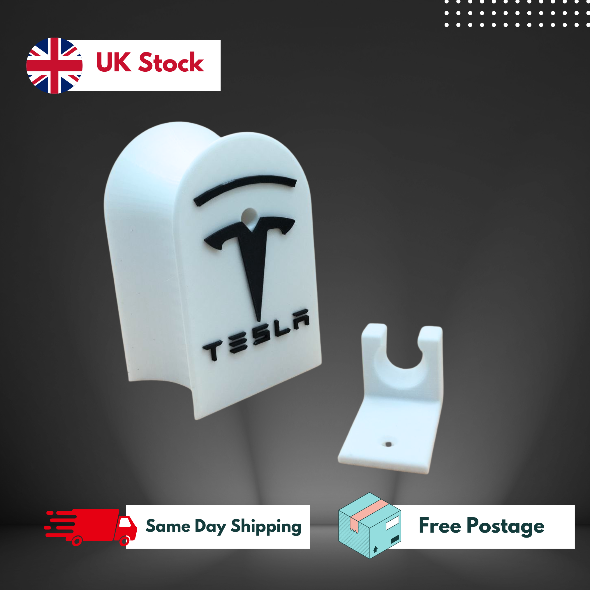Tesla Cable Holder - Wall Mounted - Strong Charger Organizer with Cable Holder