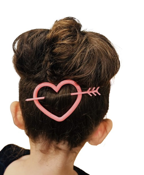 Heart and Arrow Hairpin for Kids and Adults - Cute and Stylish Hair Accessory