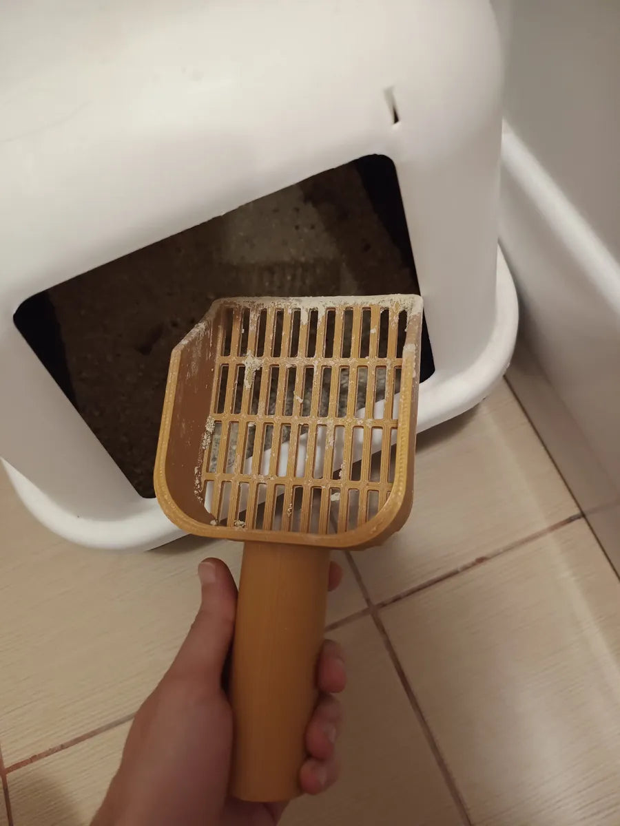 Plastic Cat Litter Scoop, Cat Poop Scoop with Non-slip Handle Easy to Clean