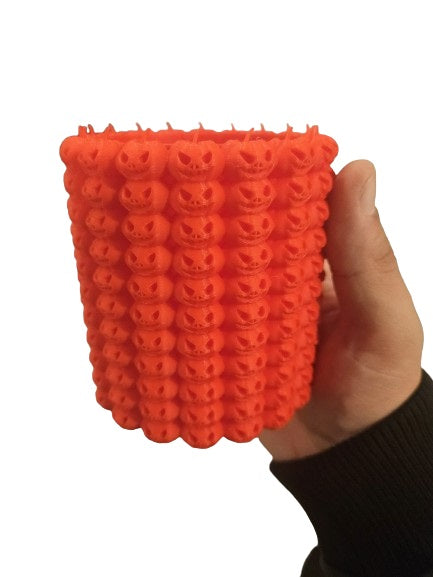 Halloween Pumpkin Pencil Holder - Fall Festive Plastic Desk Organizer