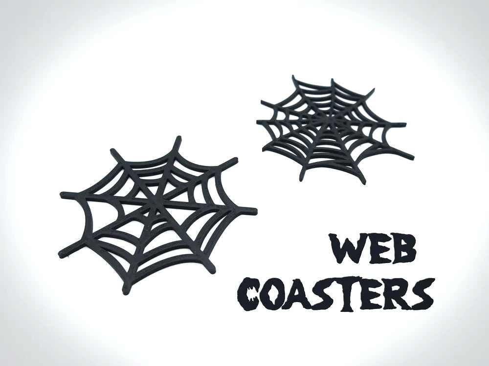 Halloween Spider Web Coasters - Horror plastic Coaster for Tea Cups, Mugs