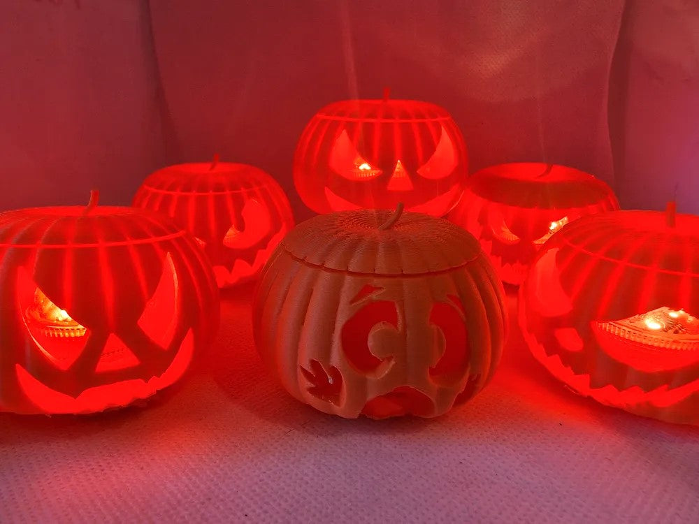 Halloween Pumpkin -Small Size Pumpkin Ornament for LED Tealight - Jack o lantern