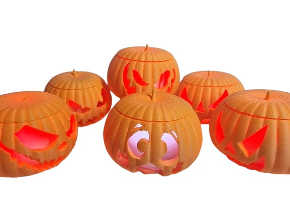 Halloween Pumpkin -Small Size Pumpkin Ornament for LED Tealight - Jack o lantern
