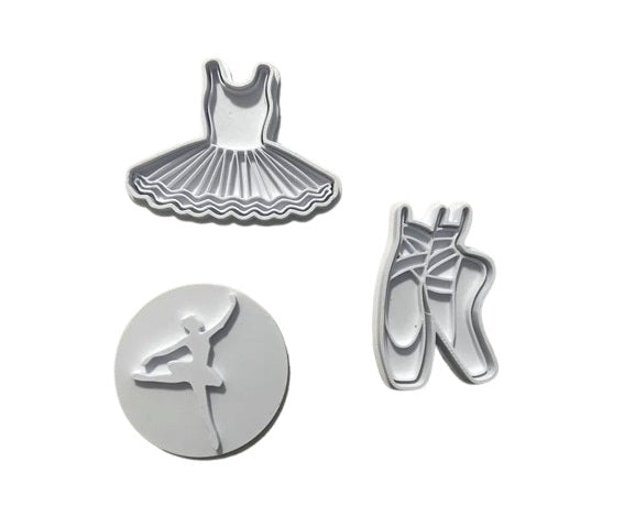 3 Pcs Ballerina Cookie Cutters and Stamps – Perfect for Dance-Themed Baking