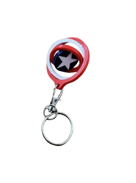 Captain America Shield Gyroscopic Fidget Keyring – Plastic Fidget Toy for Stress Relief