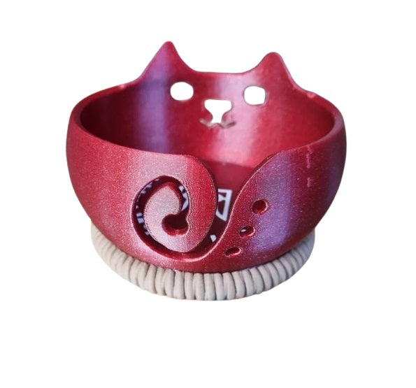 Yarn Bowl Kitty - Plastic | Cute Kitty-Themed Knitting Accessory for Wool & Yarn
