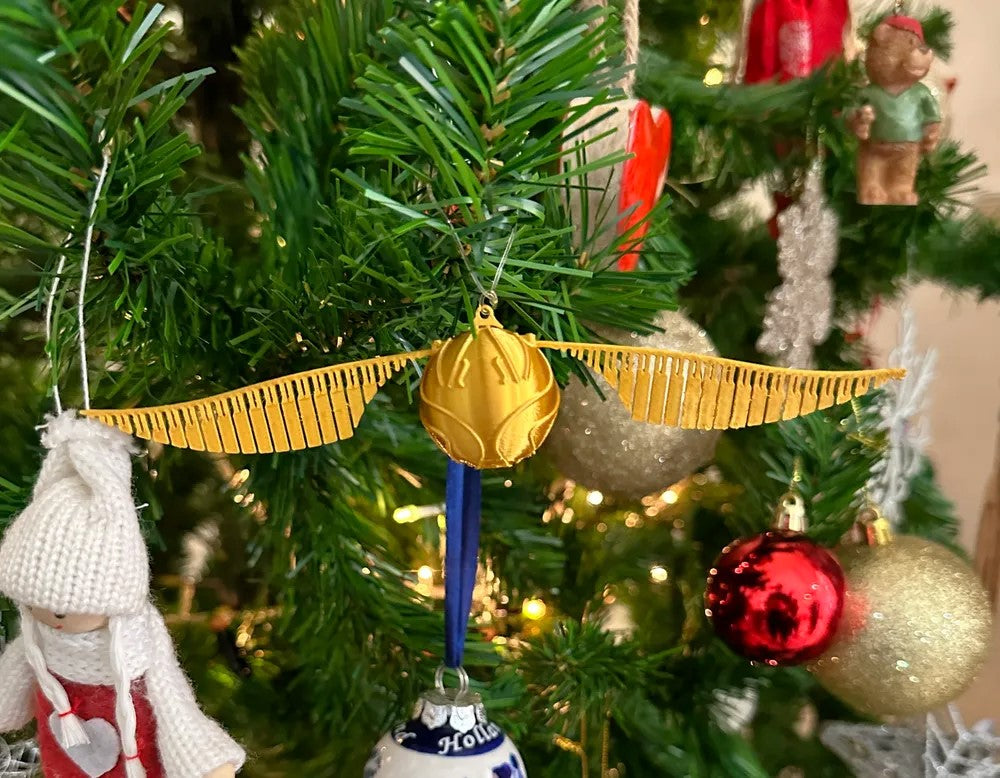 Snitch Golden Christmas Tree Ornaments – Plastic Festive Holiday Decor