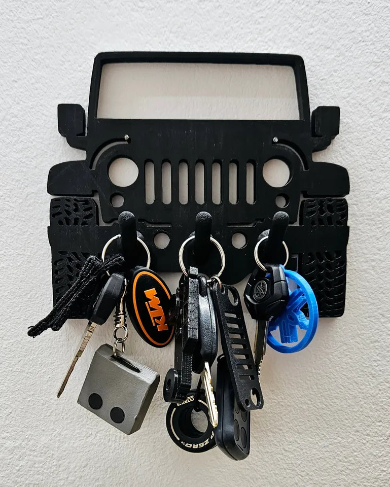 Jeep Wrangler Key Holder : Rugged and Stylish Key Organizer - Black