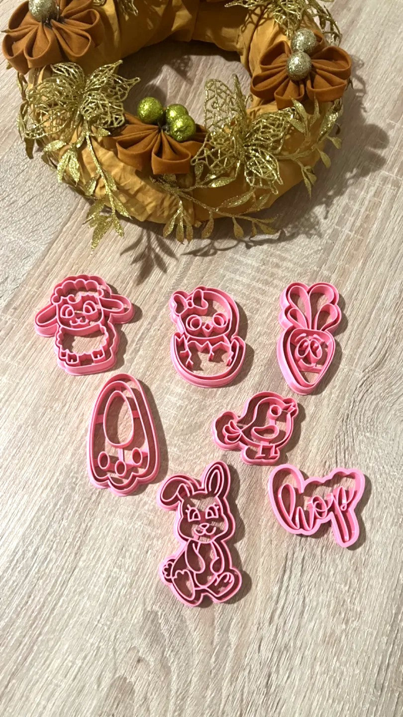 5 Pcs Easter Cookie Cutters – Bunny, Chick, and Carrot Shapes for Festive Baking