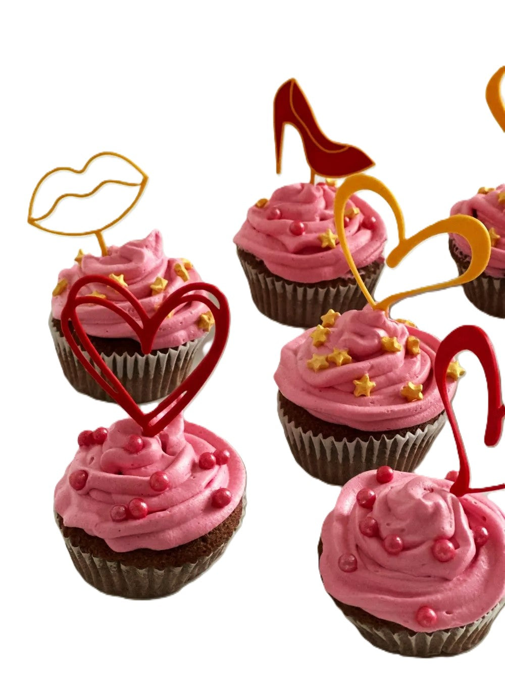 Valentine's Day Cup Cake Toppers - Plastic | Valentine's Day Cake Toppers