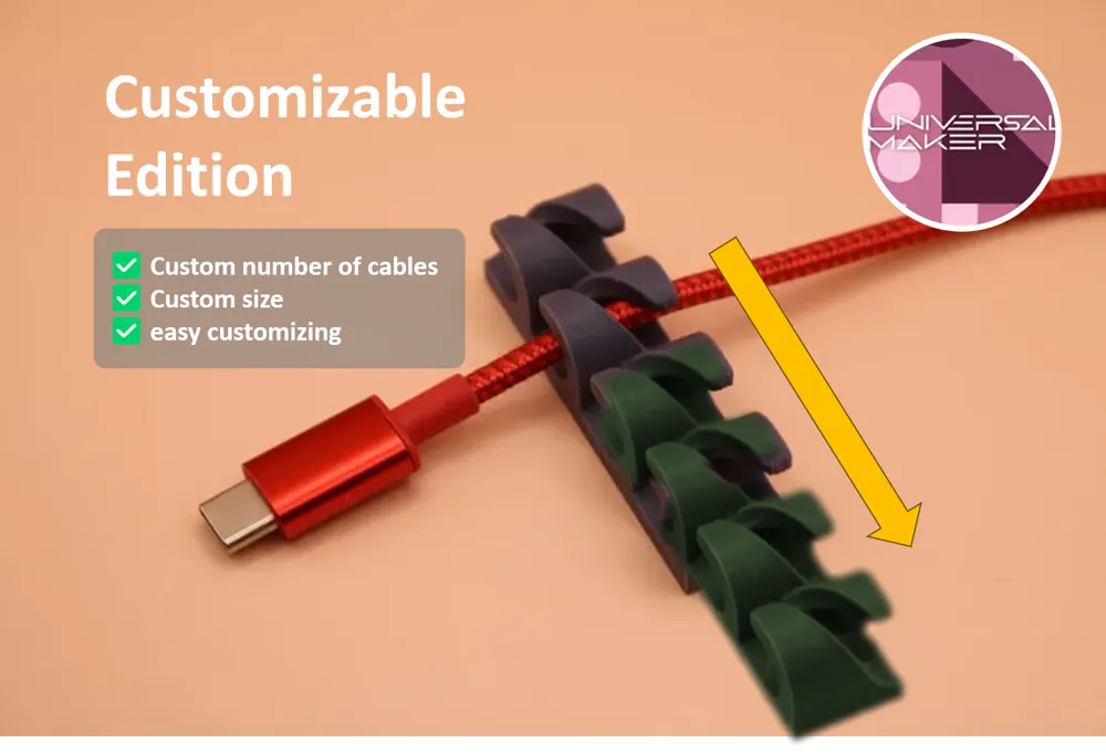 Cable Holder Ties Management Clips Tidy Lead Desk Charger Wire Organiser 8 HOLE