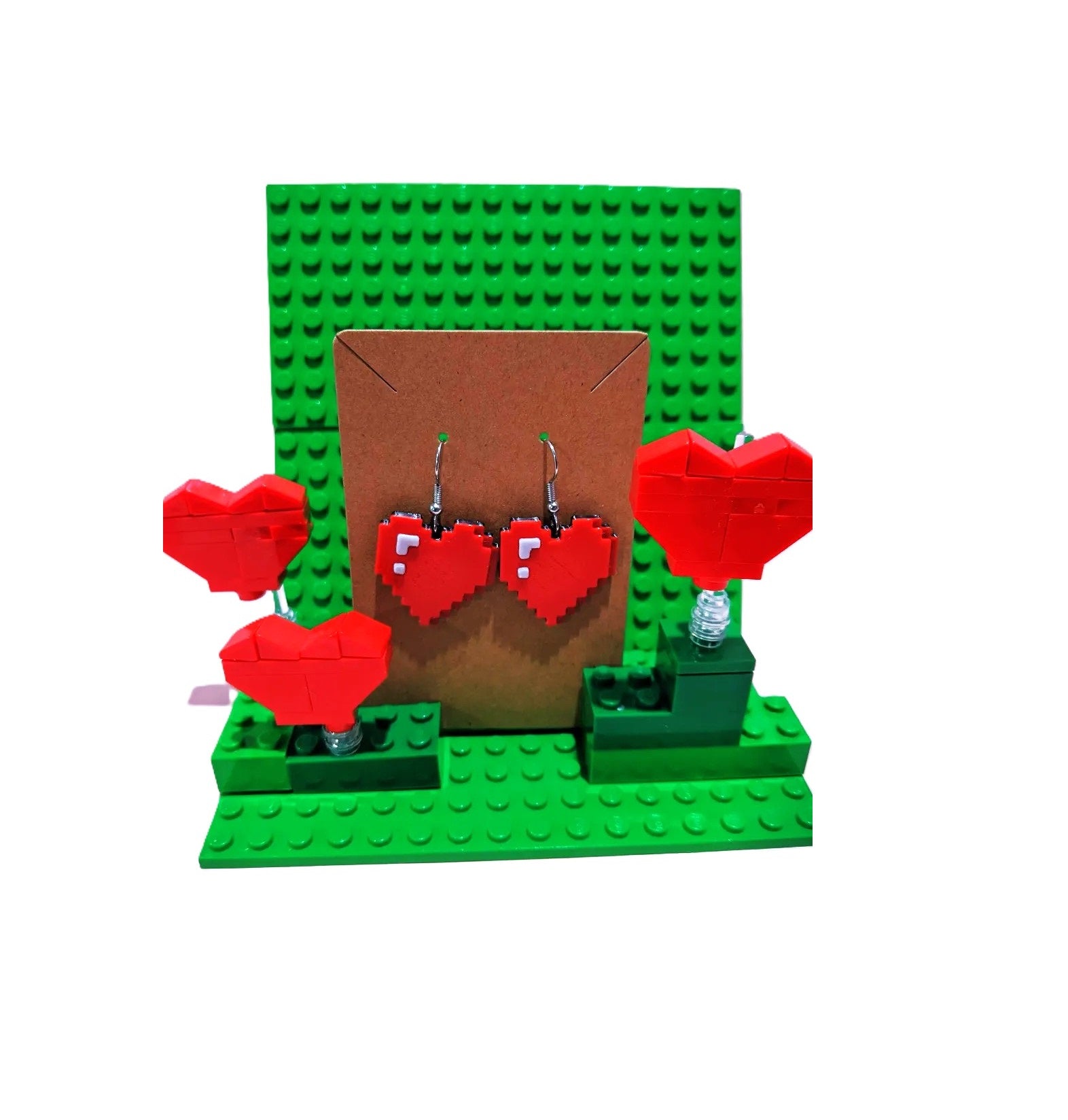 Pixel Heart Earrings - Plastic | Valentine's Day Earrings