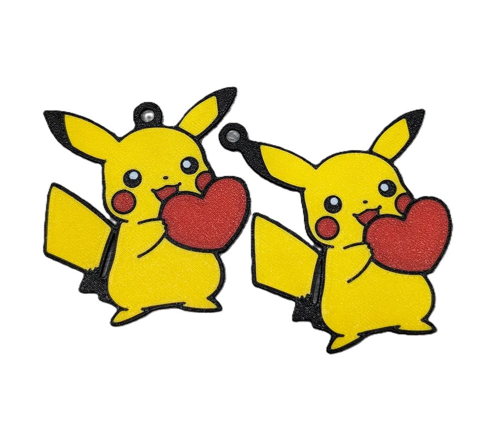 Pikachu Keychain Valentine's Day - Plastic | Cute Valentine's Keychain for Gift