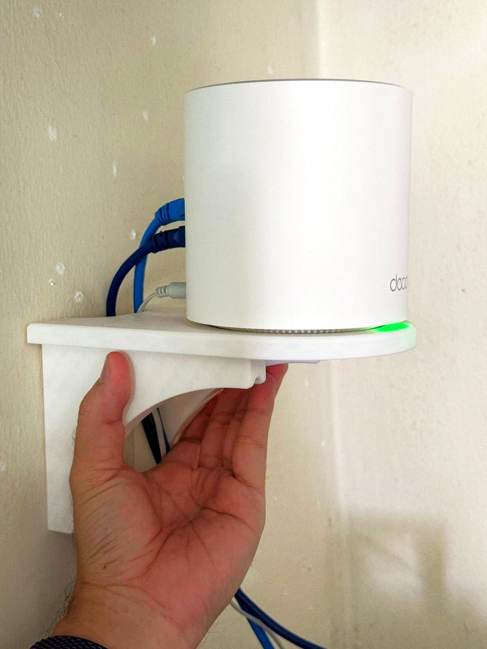 Wall Shelf for TP-Link Deco WiFi Router – Plastic Floating Bracket - White