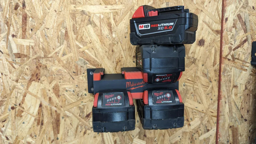 Milwaukee M18 Battery 4x Packout Wall Mount – Secure Storage for Workshop