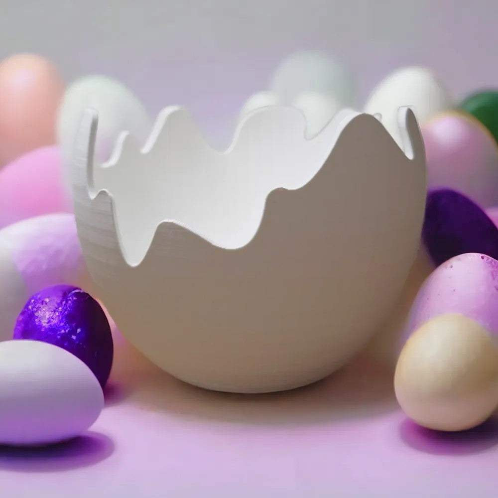 Easter Egg Shell Bowl - Unique Cracked Shell Design - Smooth Edged Home Decor