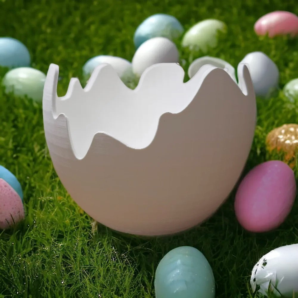Easter Egg Shell Bowl - Unique Cracked Shell Design - Smooth Edged Home Decor
