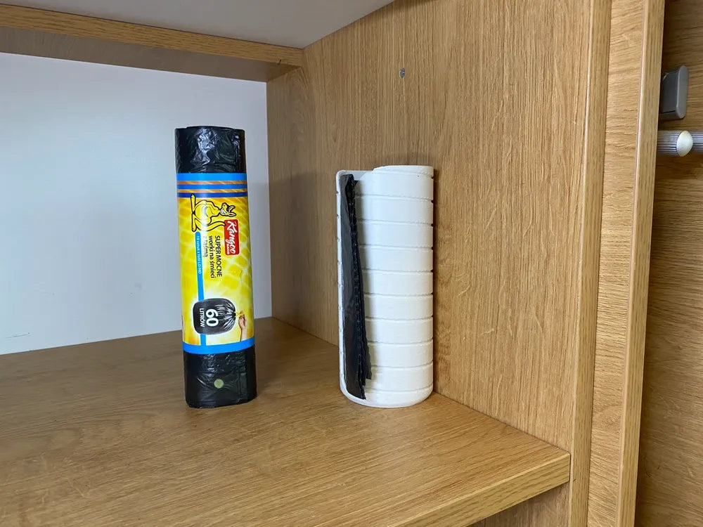 Trash Bag Dispenser Wall Mounted Grocery Garbage Bag Holder Plastic Bag Storage Box Waste Bag Container
