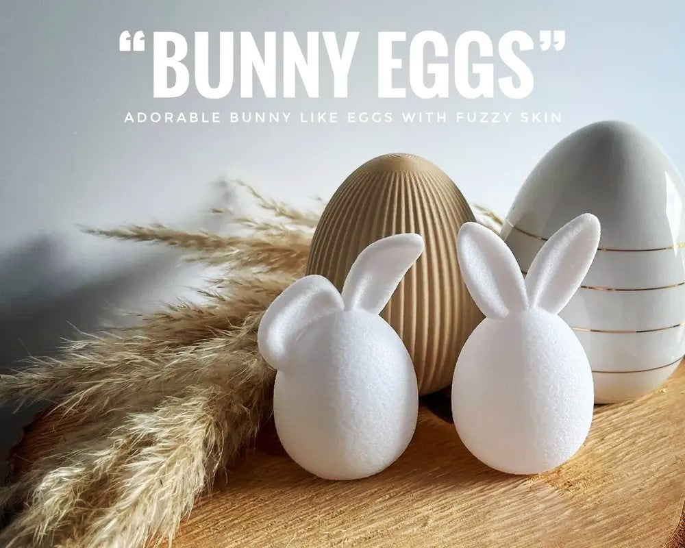 2 Pcs "Bunny Eggs" – Easter Eggs with Bunny Ears Table Decor Ornaments
