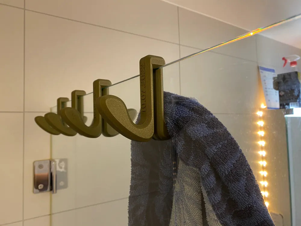 2 pcs Ultra Strong Shower Hook – Double-Sided Bathroom Hanger for 8mm Glass