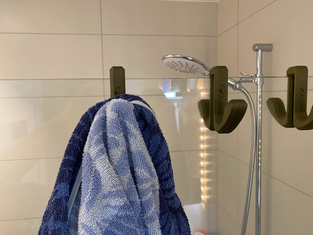 2 pcs Ultra Strong Shower Hook – Double-Sided Bathroom Hanger for 8mm Glass