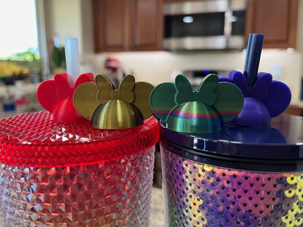 Disney Straw Topper - 5 Pcs Minnie Mouse, Micky Mouse - Funny Mouse Cartoon