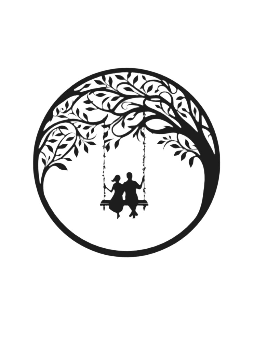 Remembered Love Wall Art - Wall Decor, Love Tree Sign Minimalist Style