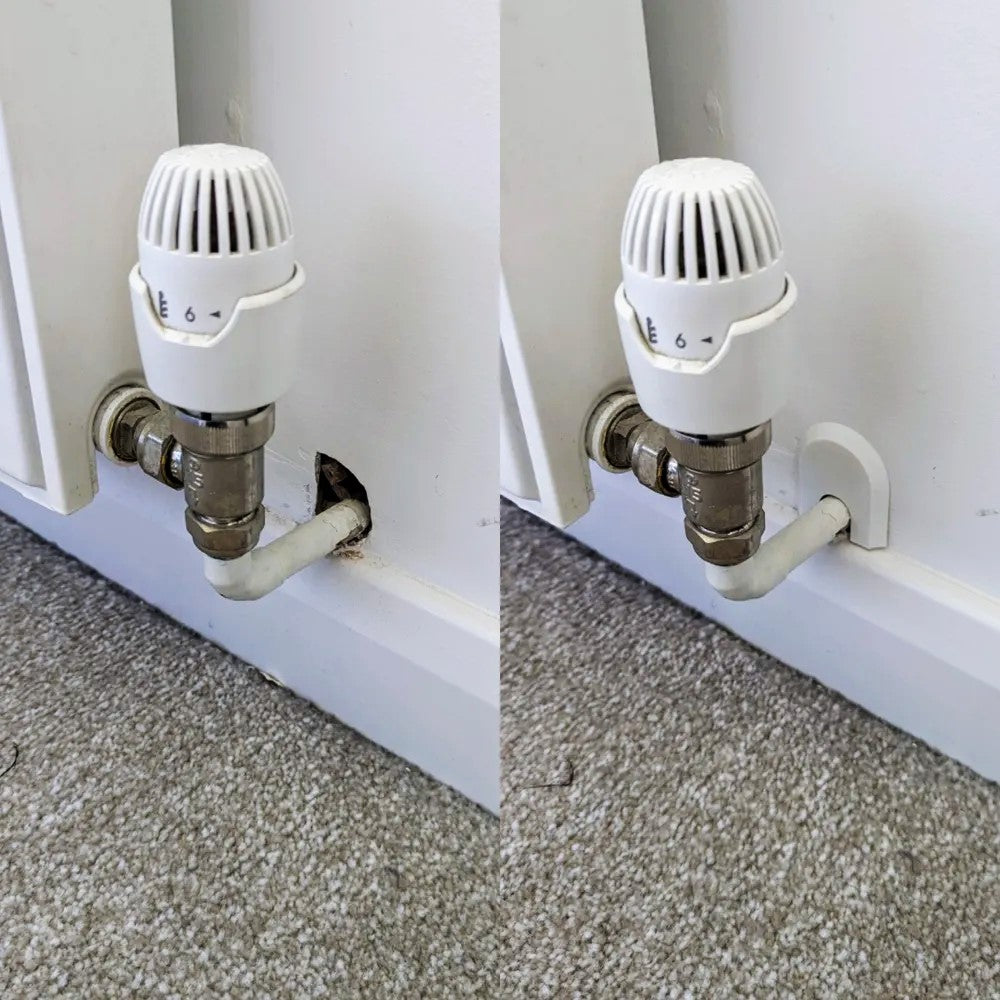 2 Pcs Radiator Pipe Cover - Plastic | Decorative Pipe Concealer for a Neat Finish