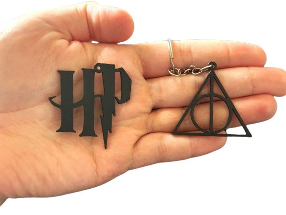 Harry Potter and Deathly Hallows Keychain - Magical Keyring for Harry Potter Fan