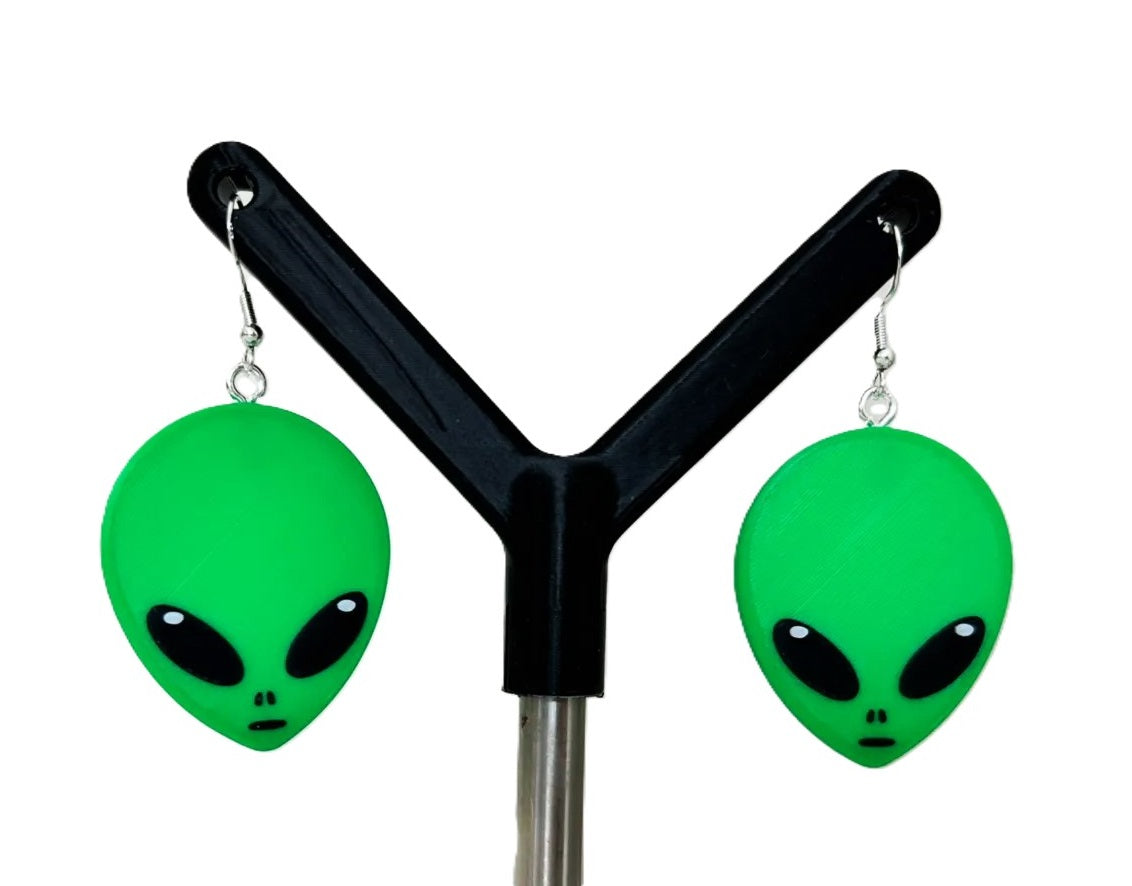 Alien Face Earrings – Green Quirky and Fun Jewelry for Sci-Fi Fans