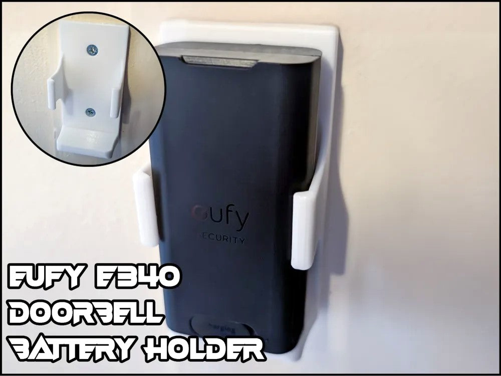 Eufy E340 Doorbell Battery Holder – Wall Mounted Plastic Organizer Wall Mount