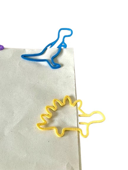Fun Dinosaur Paper Clips - 5 Pcs Cute Stationery for Kids- In Multiple Colors