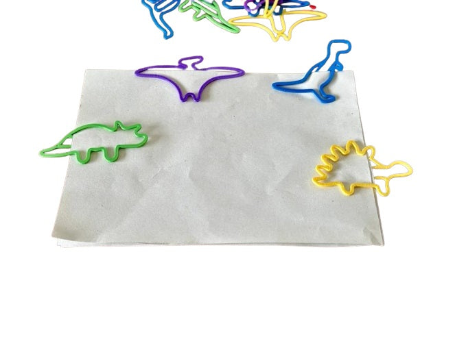 Fun Dinosaur Paper Clips - 5 Pcs Cute Stationery for Kids- In Multiple Colors