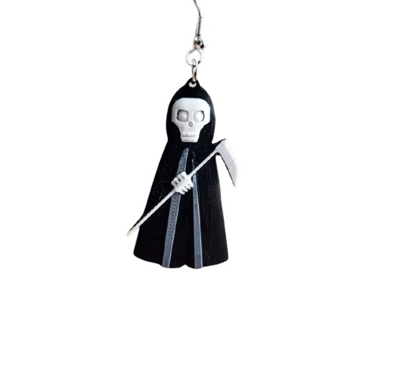 Grim Reaper Earrings - Scary Death-Themed Halloween Earrings