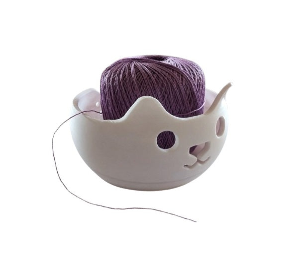 Yarn Bowl Kitty - Plastic | Cute Kitty-Themed Knitting Accessory for Wool & Yarn