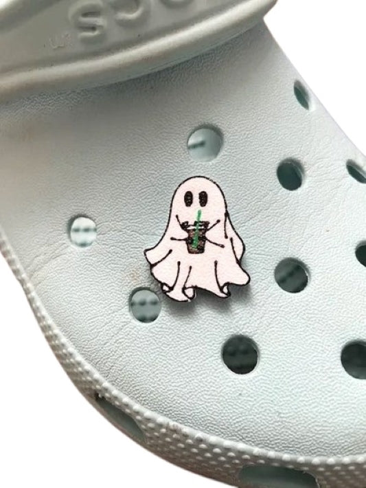 Halloween Shoe Charms – Set of 4 Fun Plastic Shoe Charms Ghost, Candy Corn