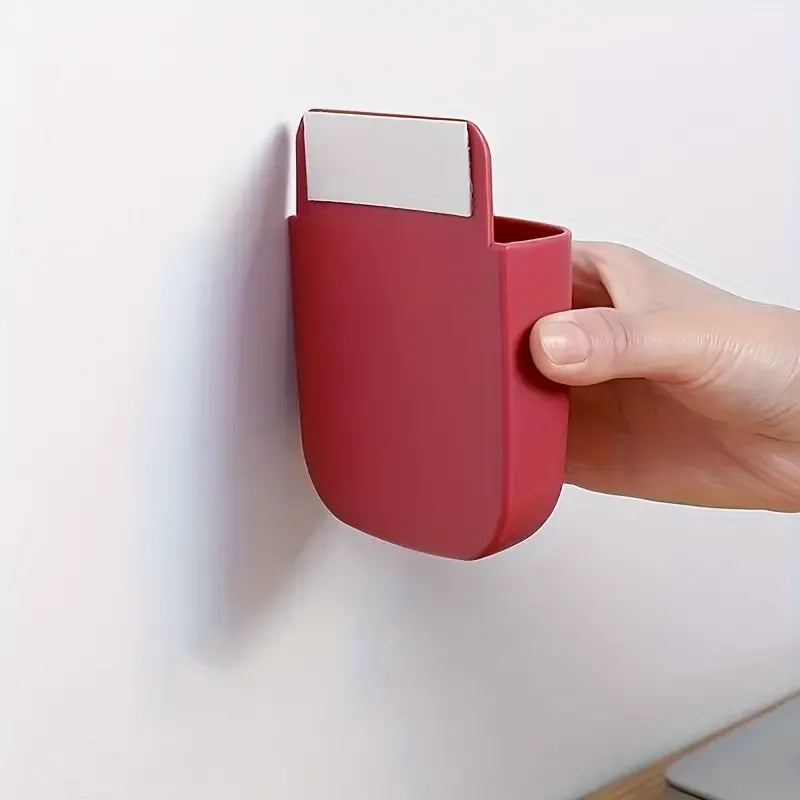 Wall-Mounted Smartphone & Remote Holder with Cable Entry – Space-Saving Design