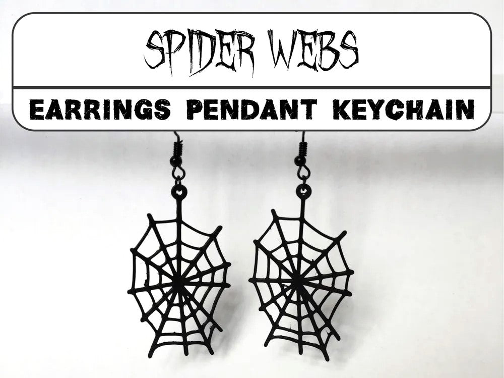 Elegant Spider Web Design Earrings – Lightweight Plastic Halloween