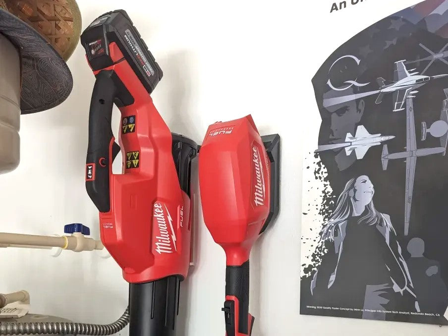 Milwaukee String Trimmer + Leaf Blower Mount – Wall Organizer for Secure Storage