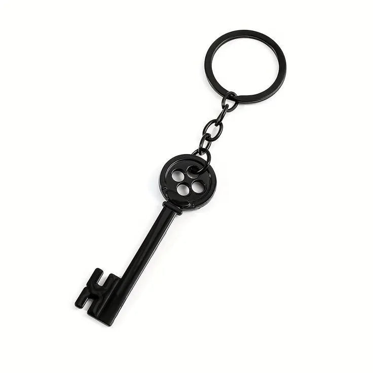 Coraline Key Shaped Keychain – Spooky Halloween Plastic Keychain for Bag pack