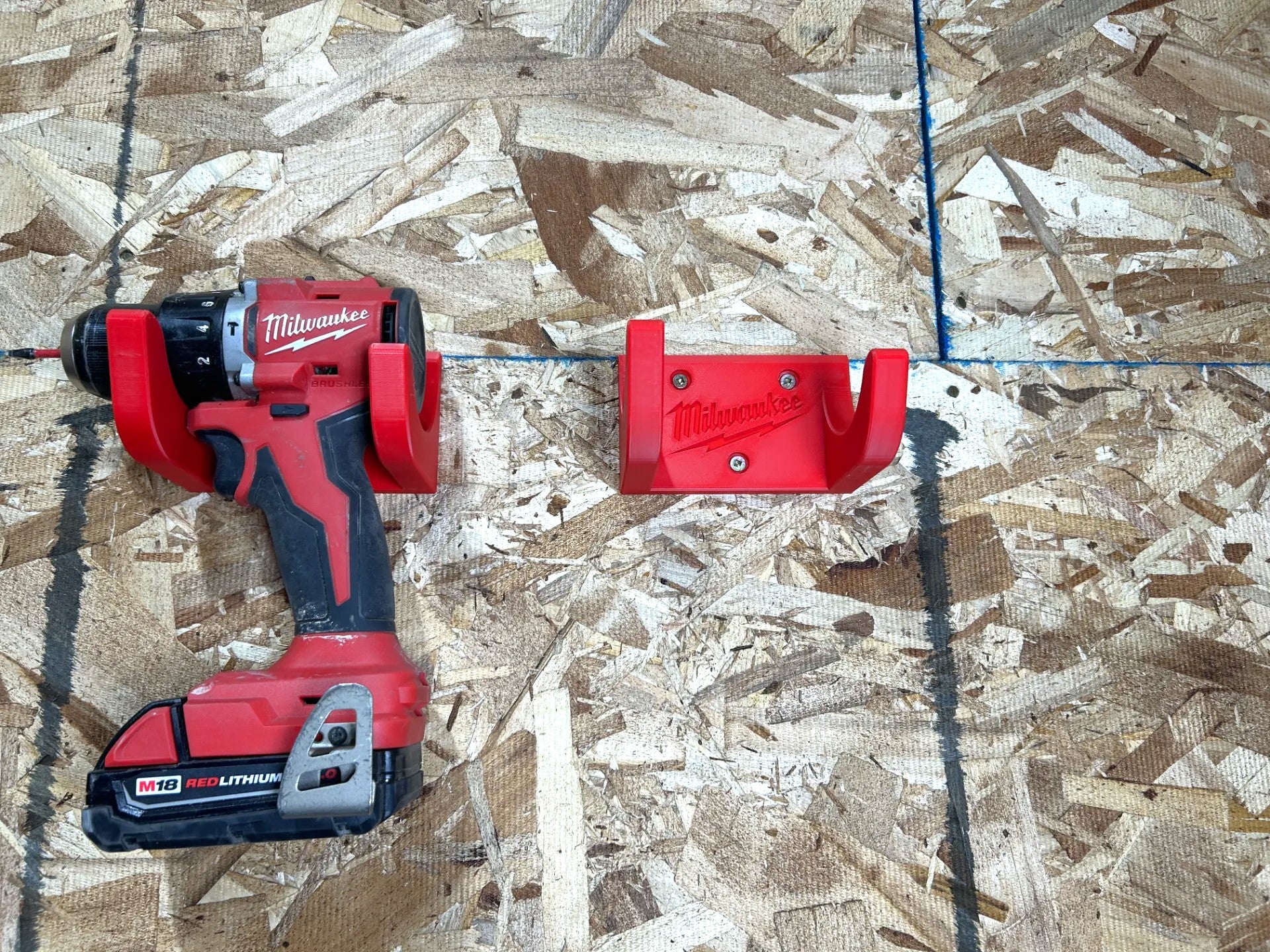 Milwaukee M12 Wall Mounted Drill Holder – Compact & Secure Storage for Your Tools