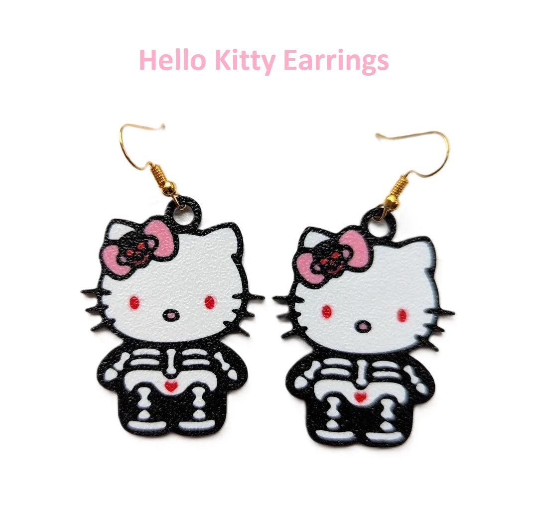 Hello Kitty Halloween Skeleton Earrings – Cute and Spooky Jewelry for Halloween Lovers