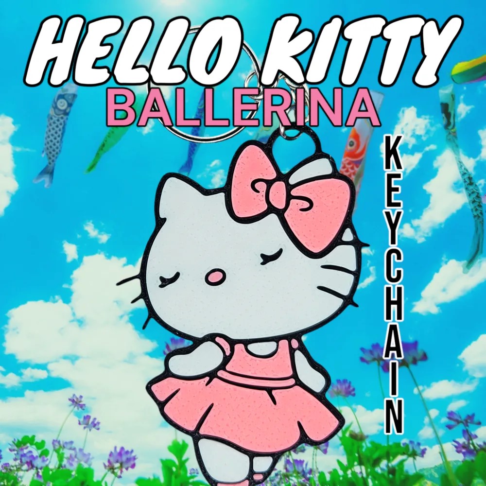 Pink Ballerina Cat Keychain – Cute & Stylish Accessory for Bags & Keys
