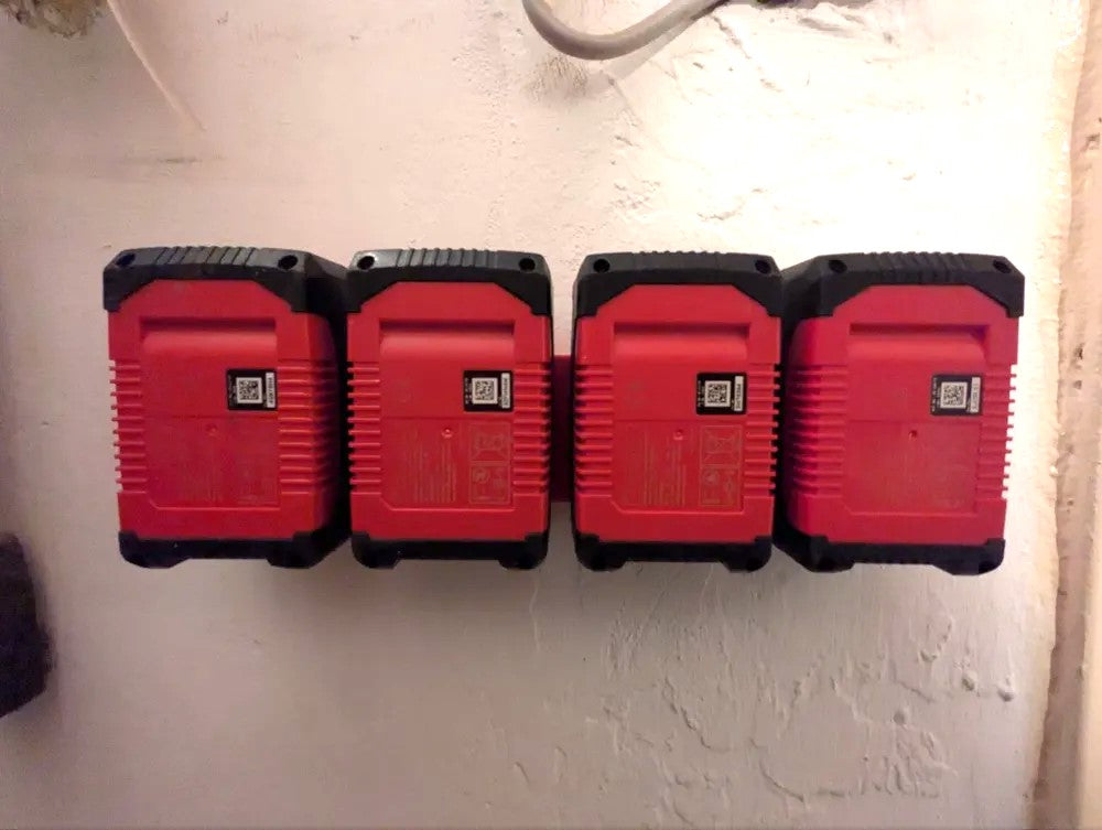 Einhell 4-Battery Holder for Power X Change Wall Mount- Durable Storage Solution