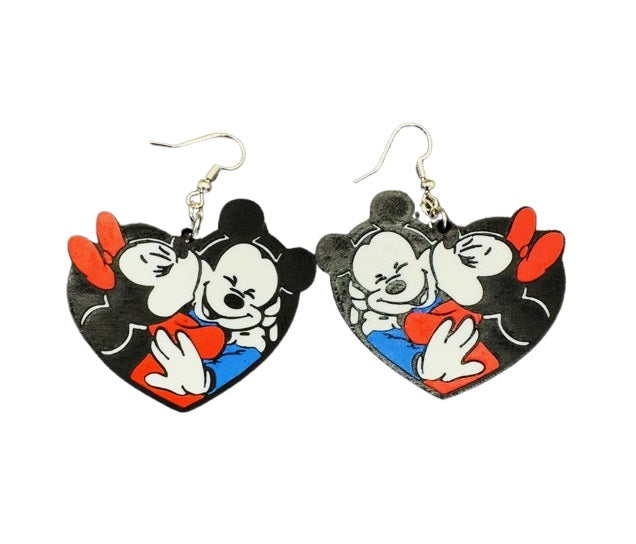 Cute Mouse Valentine Earrings - Plastic Cute Couple Earrings for Valentine's Day