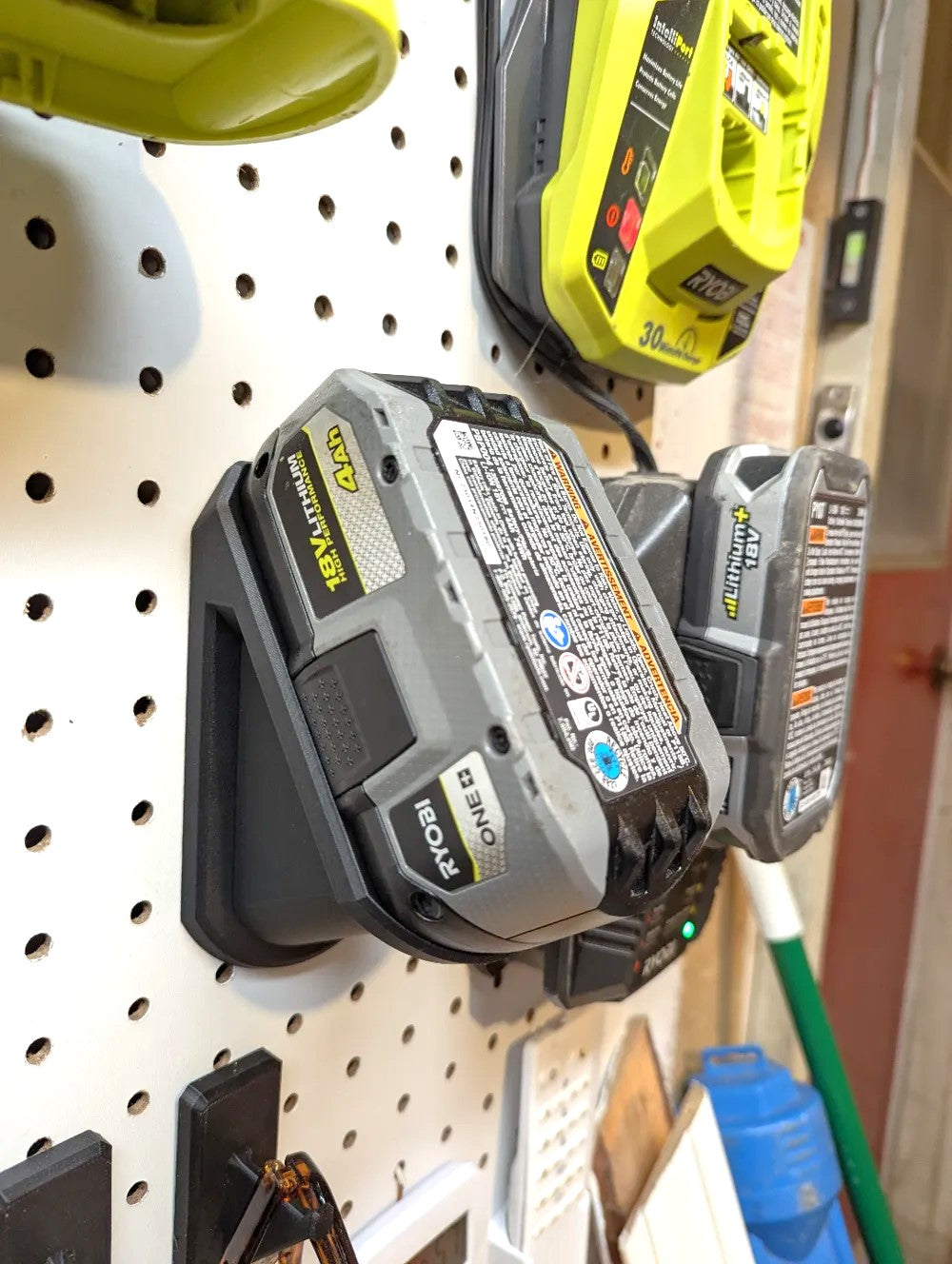 Ryobi 18V Battery Holder for Pegboard – Secure & Accessible Storage Solution