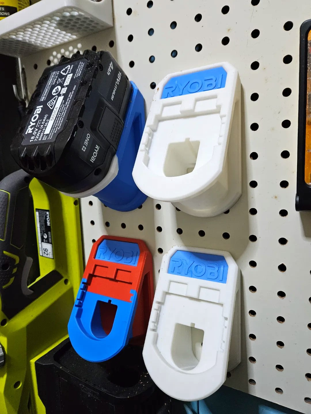 Ryobi 18V Battery Holder for Pegboard – Secure & Accessible Storage Solution