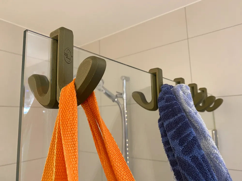 2 pcs Ultra Strong Shower Hook – Double-Sided Bathroom Hanger for 8mm Glass