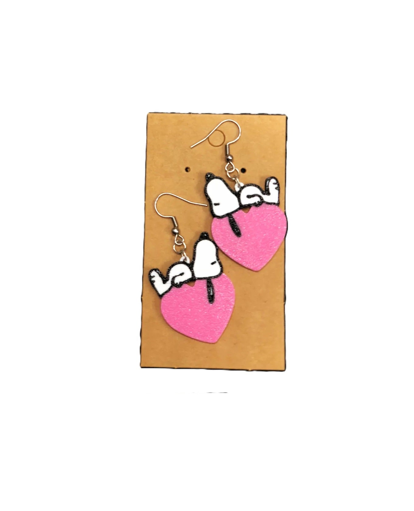 Snoopy Heart Valentine's Earrings -Plastic | Cute Valentine's Day Snoopy Earring